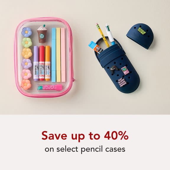 Save up to 40% on select pencil cases