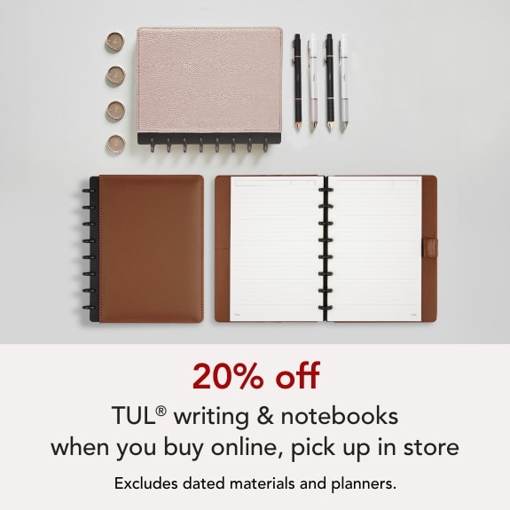 20% off TUL Writing and Notebooks when you buy online pick up in store.