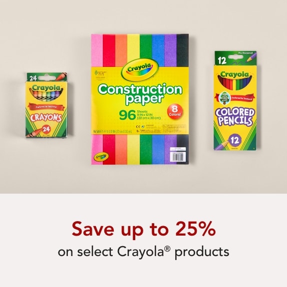 SAVE UP TO 25% OFF ON SELECT CRAYOLA PRODUCTS