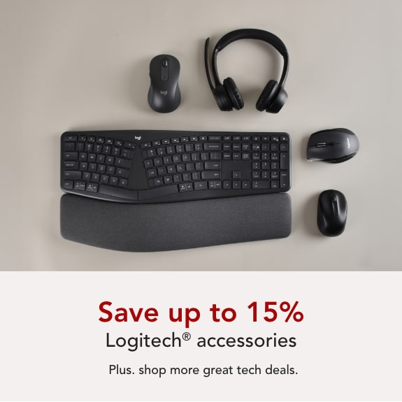 Save up to 15% off Logitech accessories. PLUS, save BIG on other Tech Essentials