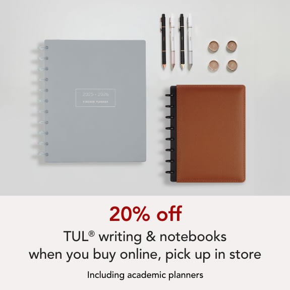 20% off TUL Writing and Notebooks when you buy online pick up in store.