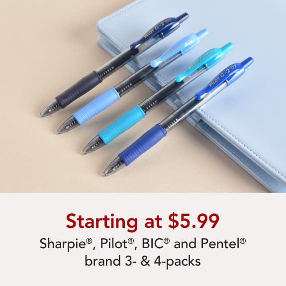 Pens starting at $5.99- Sharpie, Pilot and Pentel brands