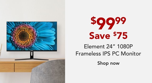 Element EM2FPAB24B 24" 1080P Frameless IPS PC Monitor