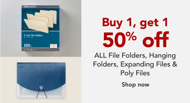 Buy 1 Get 1 50 % off Files Folders, Expanding Files,Hanging File Folders, and Poly Files