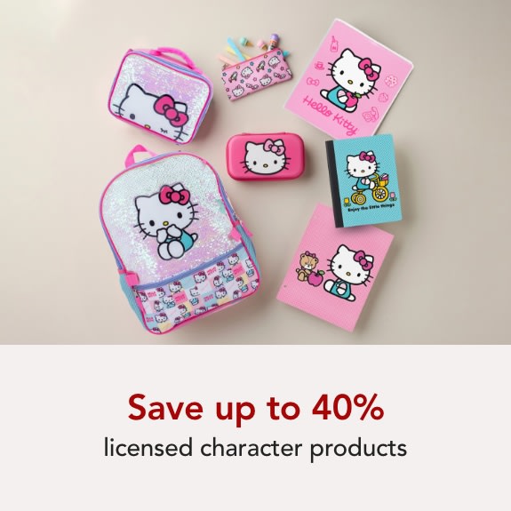 SAVE 25% ON YOUR FAVORITE LICENCED CHARACTER PRODUCTS FOR BACK TO SCHOOL