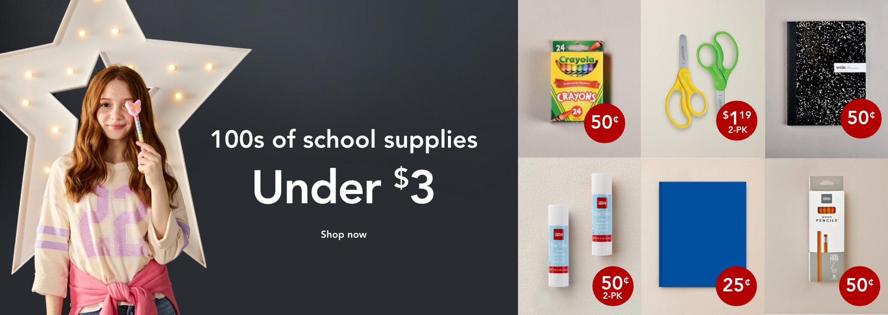 100s of school supplies under $3