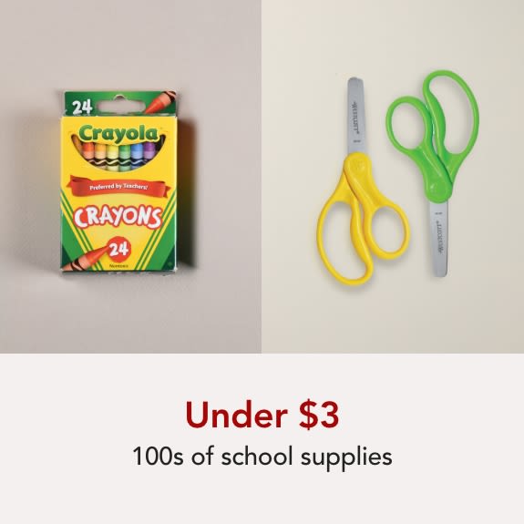 100s of school supplies under $3