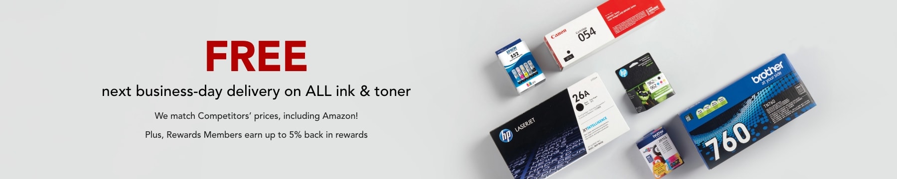 Free next-business day delivery on ALL ink & toner