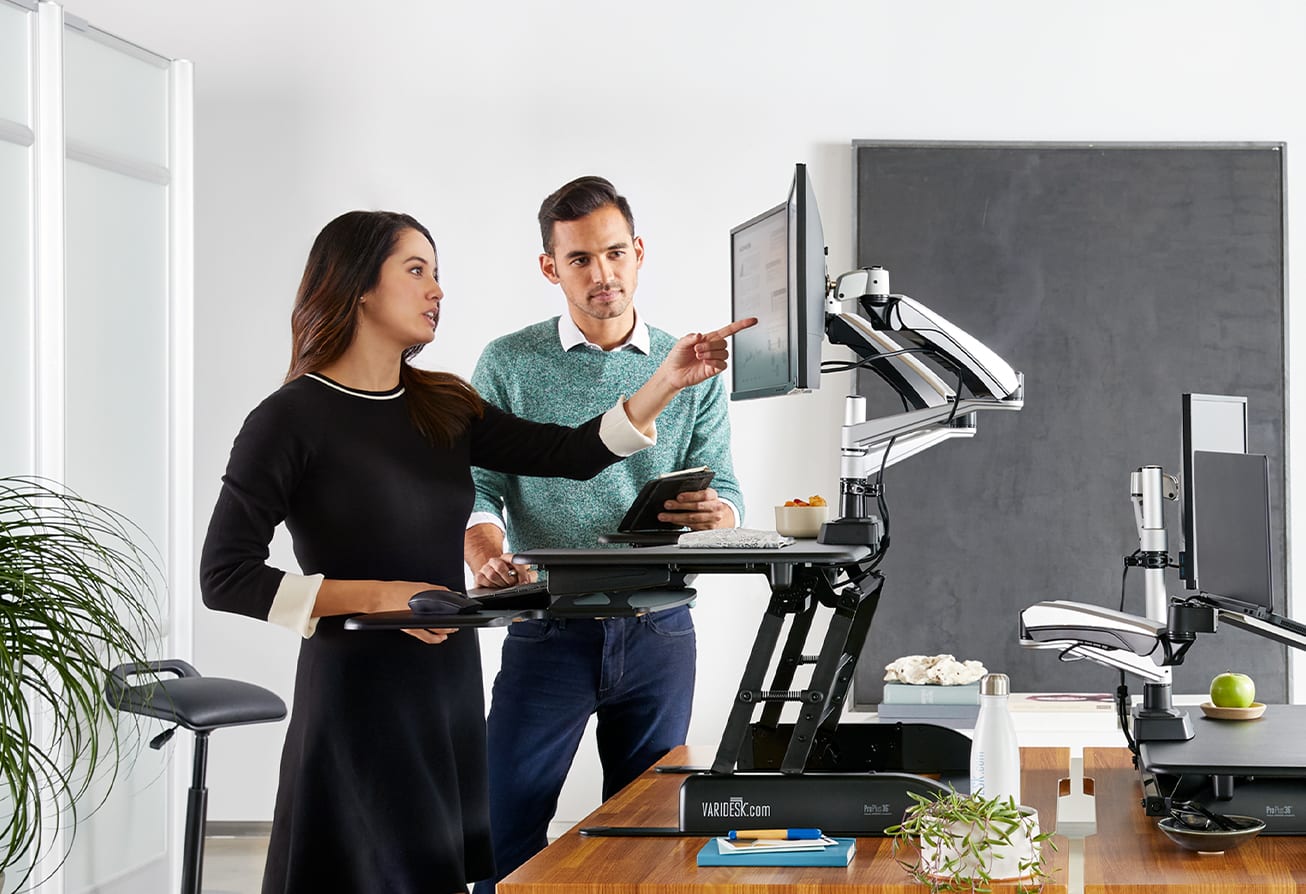 Vari Dual Monitor Arm 360 Gray - Office Depot