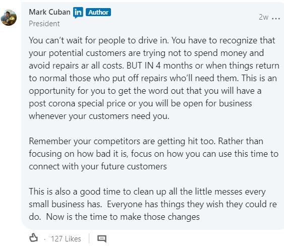 Mark Cuban Don't Wait for Customers