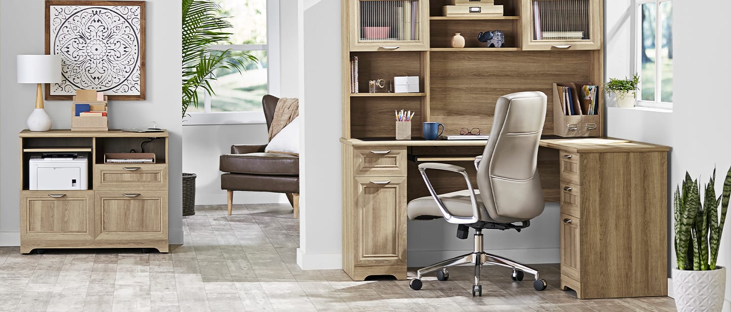 Forest gate sophia modern home office clearance computer desk with hutch in white