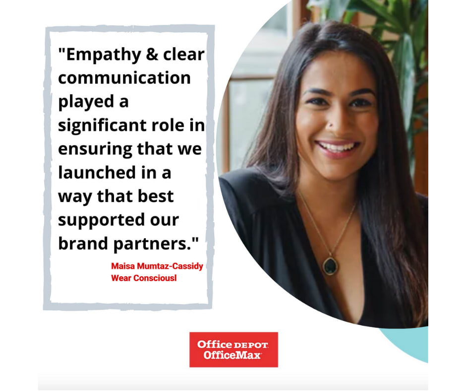 Maisa Mumtaz-Cassidy consciously wear consciously officedepot