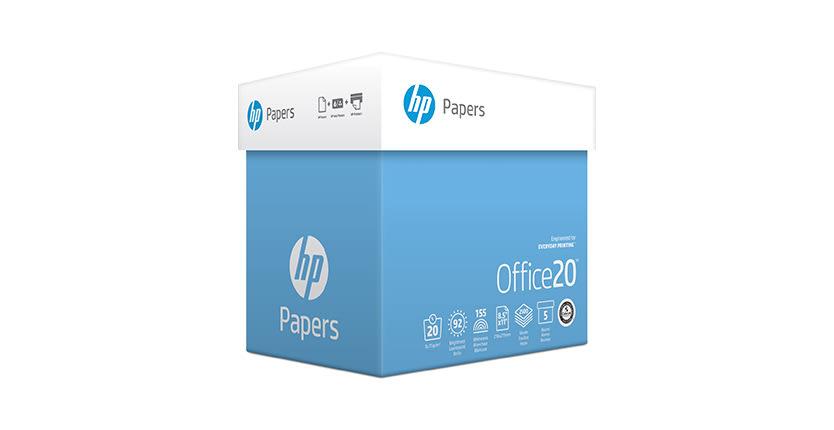 HP Office20 Multi-Use Print & Copy Paper, Case Of 5 Reams