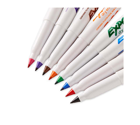 Expo Vis A Vis Wet Erase Fine Tip Markers Gray Barrel Black Ink Set Of 4  Markers - Office Depot