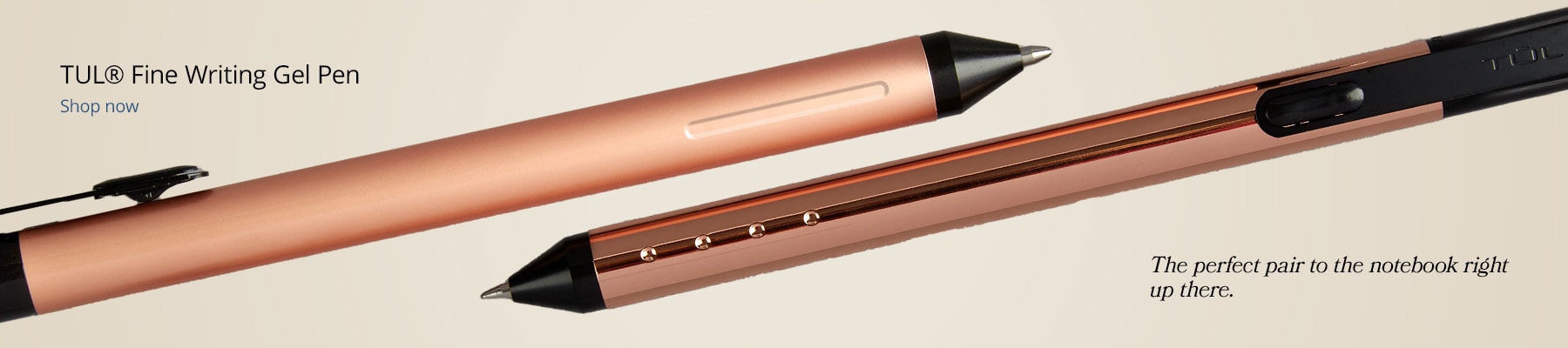TUL® Fine Writing Solid Metal Barrel Retractable Gel Pen