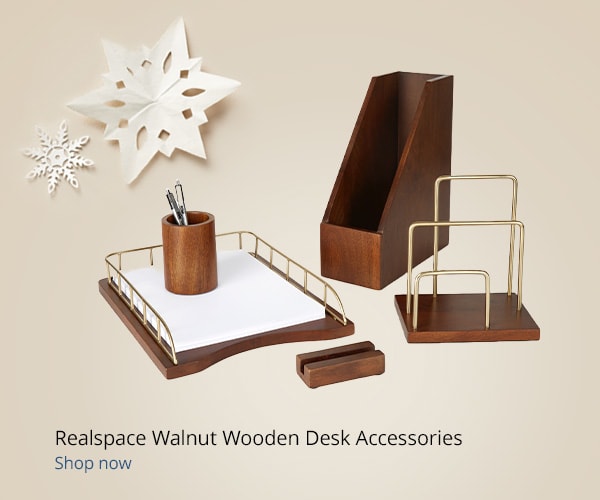 Realspace Walnut Wooden Desk Accessories