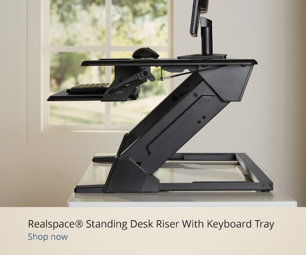 Realspace® Standing Desk Riser With Keyboard Tray