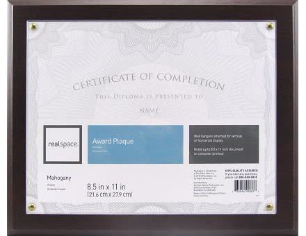Certificate Plaques and Frames