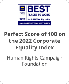 Perfect score of 100 on the 2022 corporate Equality Index