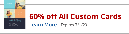60% Off Custom Cards
