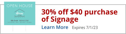 Get 30% off $40 purchase of Signage