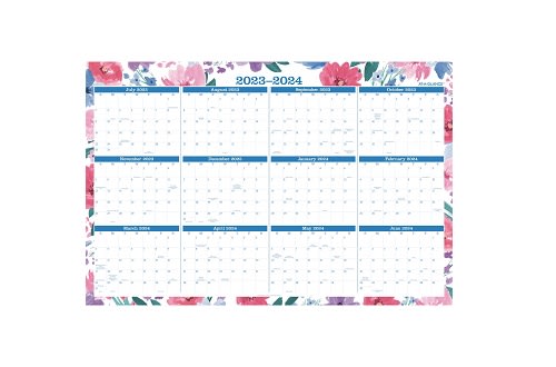 Large Dry Erase Wall Calendar - 38 x 58 - Undated Blank Reusable Yearly  Calendar - Giant Whiteboard Year Poster - Laminated Office Jumbo 12 Month