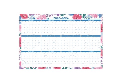 Large Dry Erase Wall Calendar - [38 x 60] - Undated Blank 2024 Reusable  Yearly Calendar - Giant Whiteboard Poster - Jumbo Laminated 12 Month Office