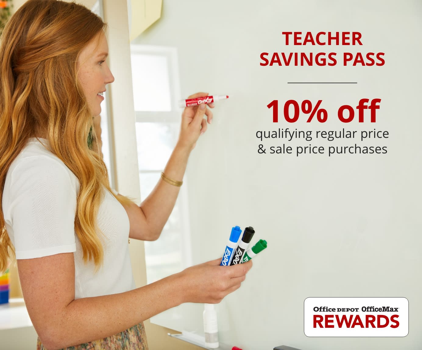 EXCLUSIVE TEACHER OFFER 30% Back in Bonus Rewards on your qualifying regularly priced purchase. In store only.