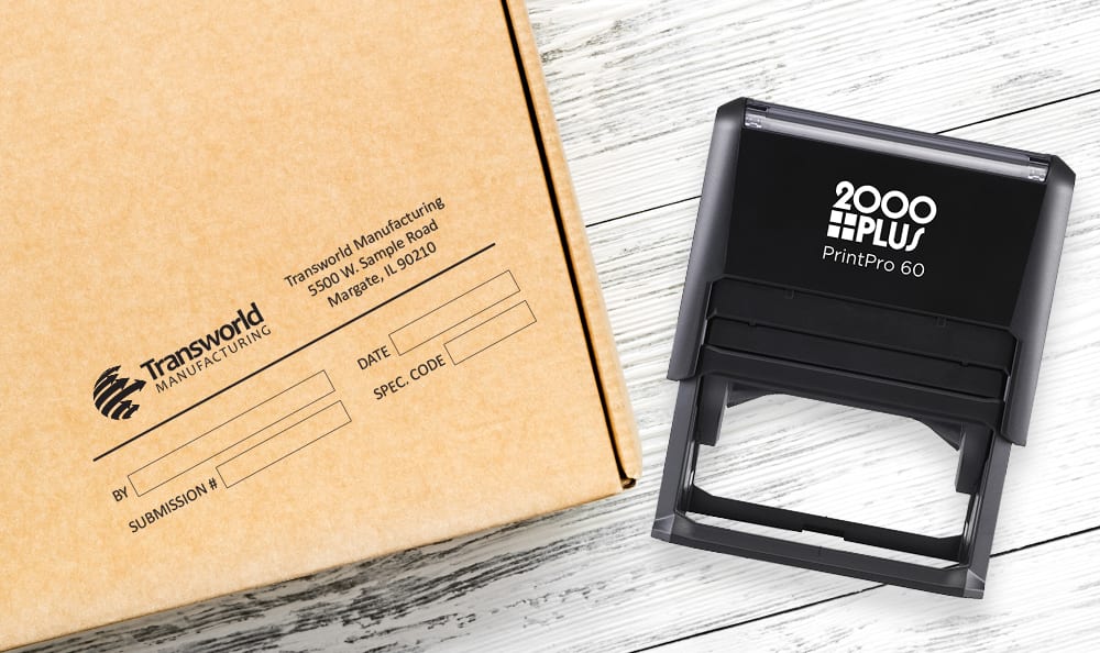 Personalized Business Name With Boxes 4 Line Form Stamp - CorpConnect