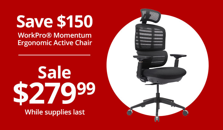 Save $150 WorkPro® Momentum Ergonomic Active High-Back Chair