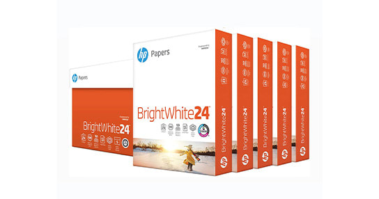 HP Bright White Inkjet Paper, 24 Lb Ream Of 500 Sheets