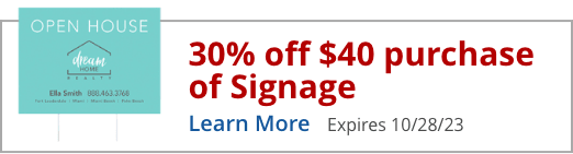 30% off $40 purchase of Signage