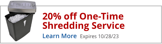 20% off One Time Shredding Service (Excludes 1-3 box)