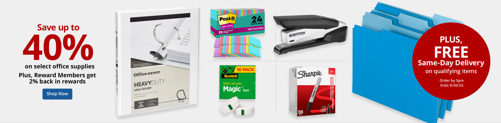 Save up to 40% on select supplies