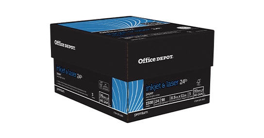 Office Depot® Brand Inkjet and Laser Print Paper, Letter Size, 24 Lb Case Of 3 Reams