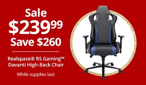 Save $260 RS Gaming™ Davanti High-Back Gaming Chair