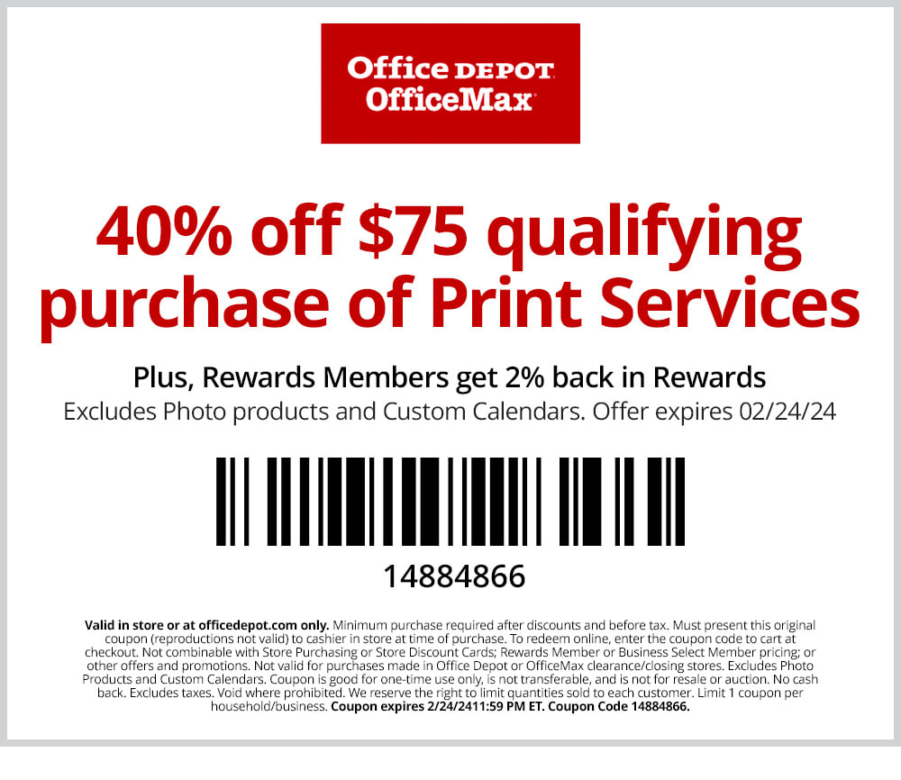 Office depot on sale coupons 2020