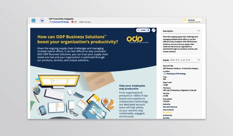 Boosting your organization’s productivity Discover how you can count on ODP Business Solutions® supply chain, products, services, and unique solutions to help your employees maintain productivity with consistency. View article