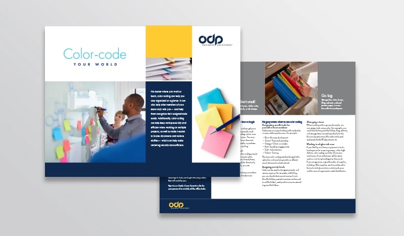 Color coding your world of work  Learn how color coding can help you stay organized, make it easier to find files, keep workspaces tidier, and help processes be more efficient.
