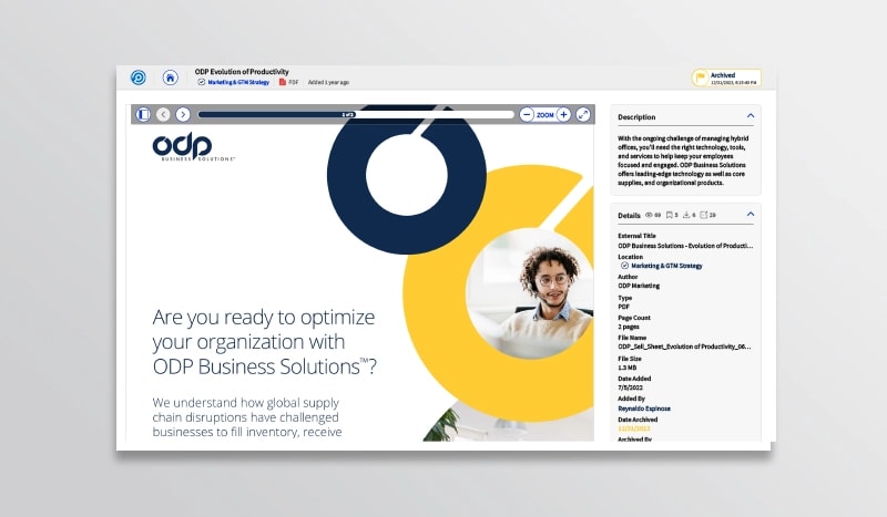Optimizing your organization with ODP Business Solutions  See how having the right technology, tools, and services can help keep your employees focused and engaged, and how ODP Business Solutions can be your one-stop shop.