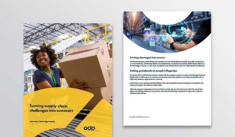 Putting peripherals at peoples’ fingertips  Find out how we turned supply chain shortages into success by helping a California-based tech company equip 1,000 interns and 2,000 employees with core technology peripherals.