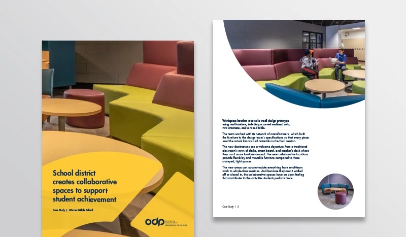  Creating collaborative spaces to support student achievement  See how we helped a Michigan-based middle school take full advantage of its unused spaces, transforming them into special areas for teamwork, quiet reading, and more.