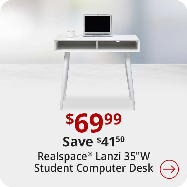 Save $41.50 Realspace® Lanzi 35”W Student Computer Desk, White