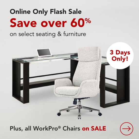 Save over 60% off select seating and furniture