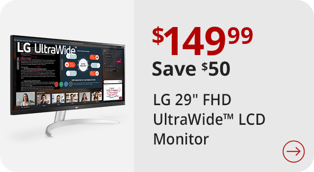 Save $50 LG 29" UltraWide™ FHD LCD Monitor, 29WP50S , FreeSync