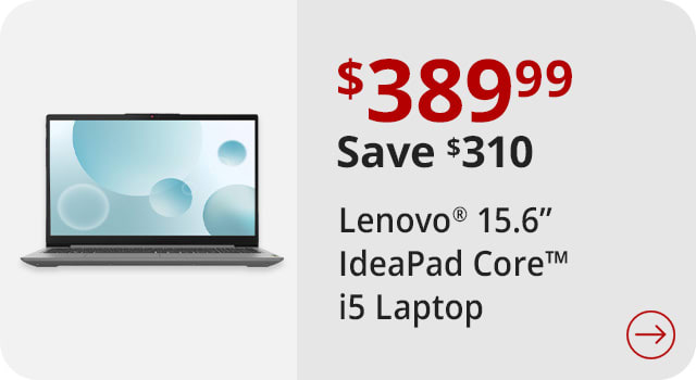 Save $310 Lenovo® IdeaPad 3i Laptop, 15.6" Screen, Intel® Core™ i5, 8GB Memory, 256GB Solid State Drive, Wi-Fi 6, Windows® 11, 82RK001KUS