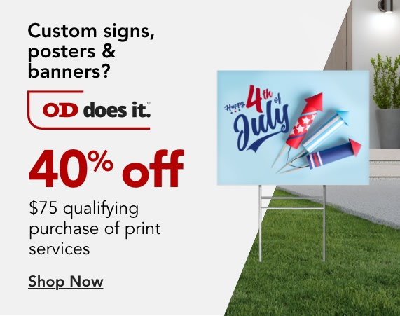 25% off $45 qualifying purchase of print services