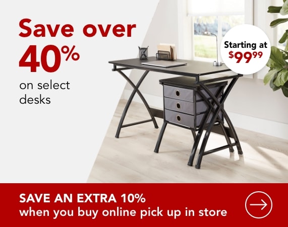 Save over 40% on select desks