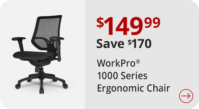Save $170 WorkPro® 1000 Series Ergonomic Mesh/Mesh Mid-Back Task Chair
