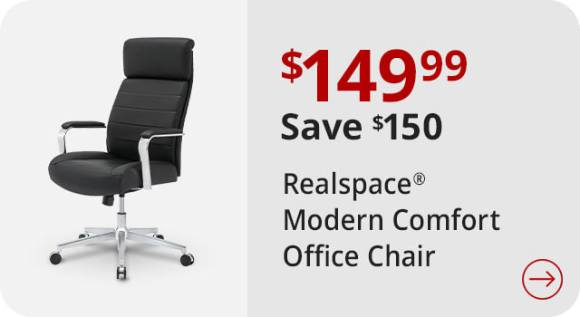 Save $150 Realspace® Modern Comfort Modee Vegan Leather High-Back Executive Office Chair
